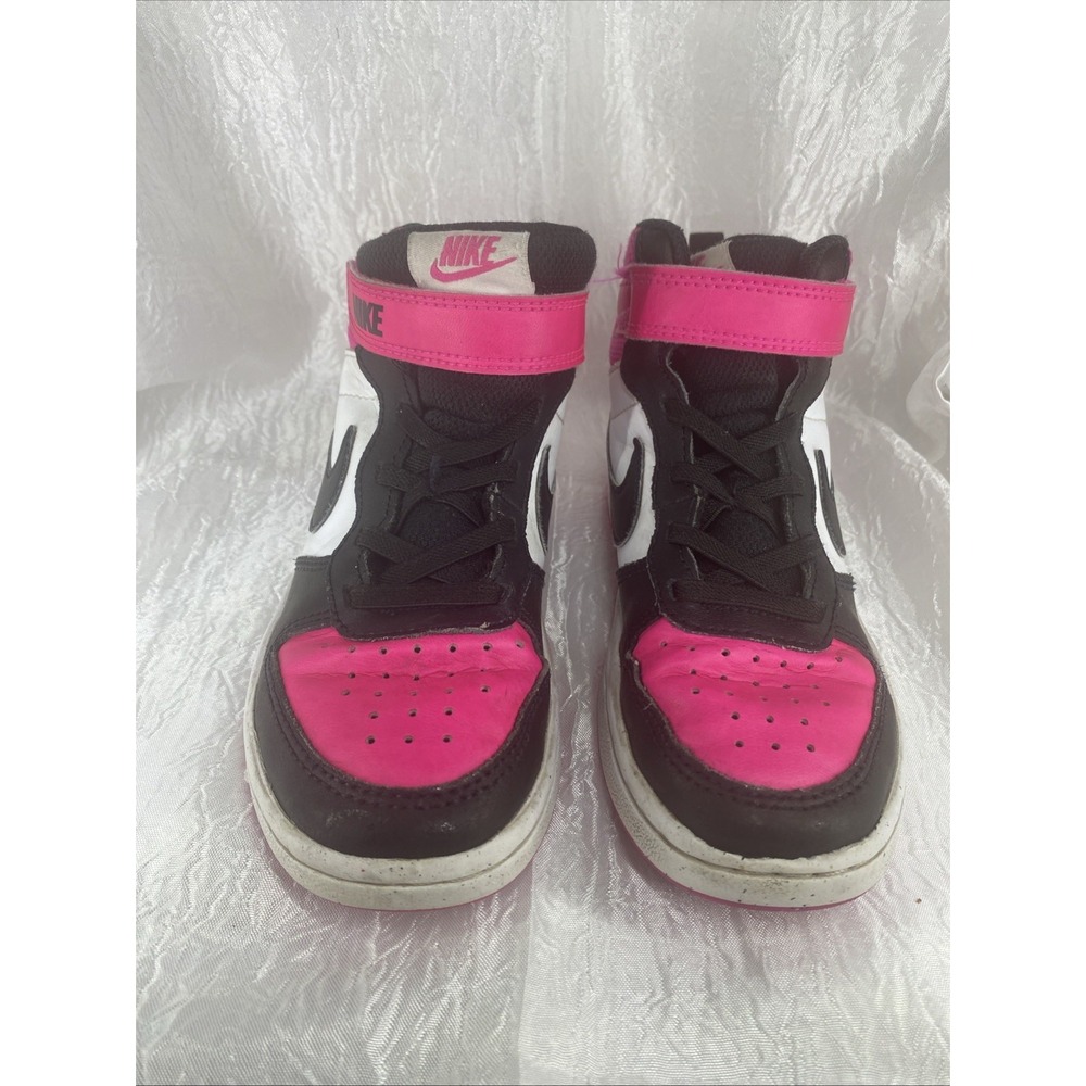 Nike Court Borough Mid 2 Fierce Pink Black White Kids Sneakers Size 13C